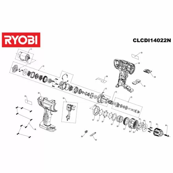 Ryobi CDDI14022N Spare Parts List Type: 5133000413